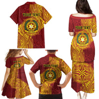 Personalised Tonga Vava'u High School Family Matching Puletasi and Hawaiian Shirt Since 1985 Special Kupesi Pattern LT9 - Polynesian Pride