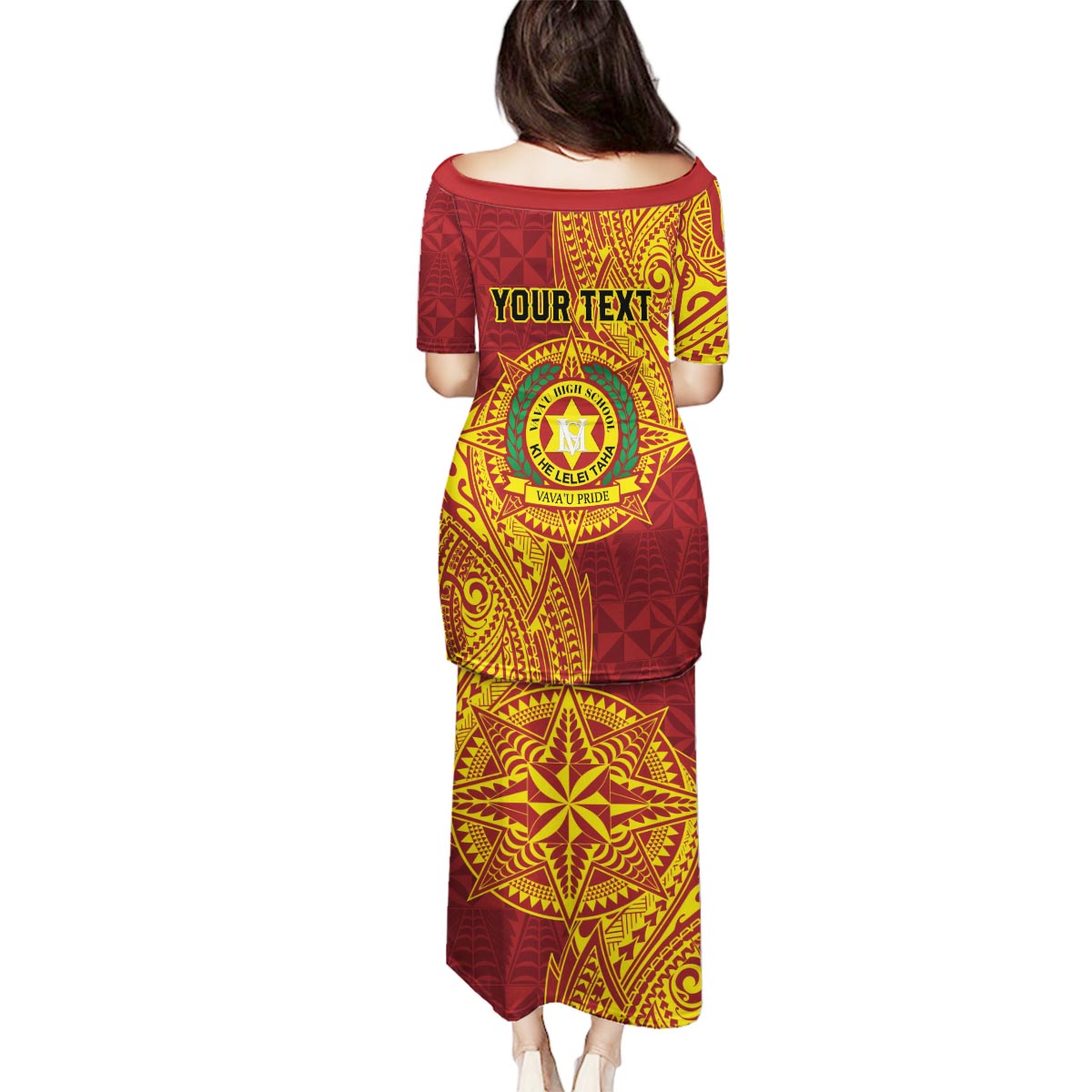 Personalised Tonga Vava'u High School Family Matching Puletasi and Hawaiian Shirt Since 1985 Special Kupesi Pattern LT9 - Polynesian Pride