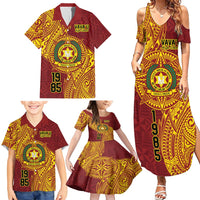 Personalised Tonga Vava'u High School Family Matching Summer Maxi Dress and Hawaiian Shirt Since 1985 Special Kupesi Pattern LT9 - Polynesian Pride
