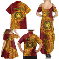 Personalised Tonga Vava'u High School Family Matching Summer Maxi Dress and Hawaiian Shirt Since 1985 Special Kupesi Pattern LT9 - Polynesian Pride