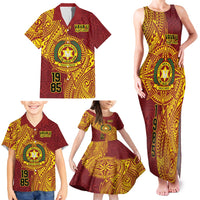 Personalised Tonga Vava'u High School Family Matching Tank Maxi Dress and Hawaiian Shirt Since 1985 Special Kupesi Pattern LT9 - Polynesian Pride