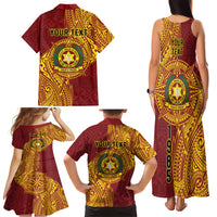 Personalised Tonga Vava'u High School Family Matching Tank Maxi Dress and Hawaiian Shirt Since 1985 Special Kupesi Pattern LT9 - Polynesian Pride