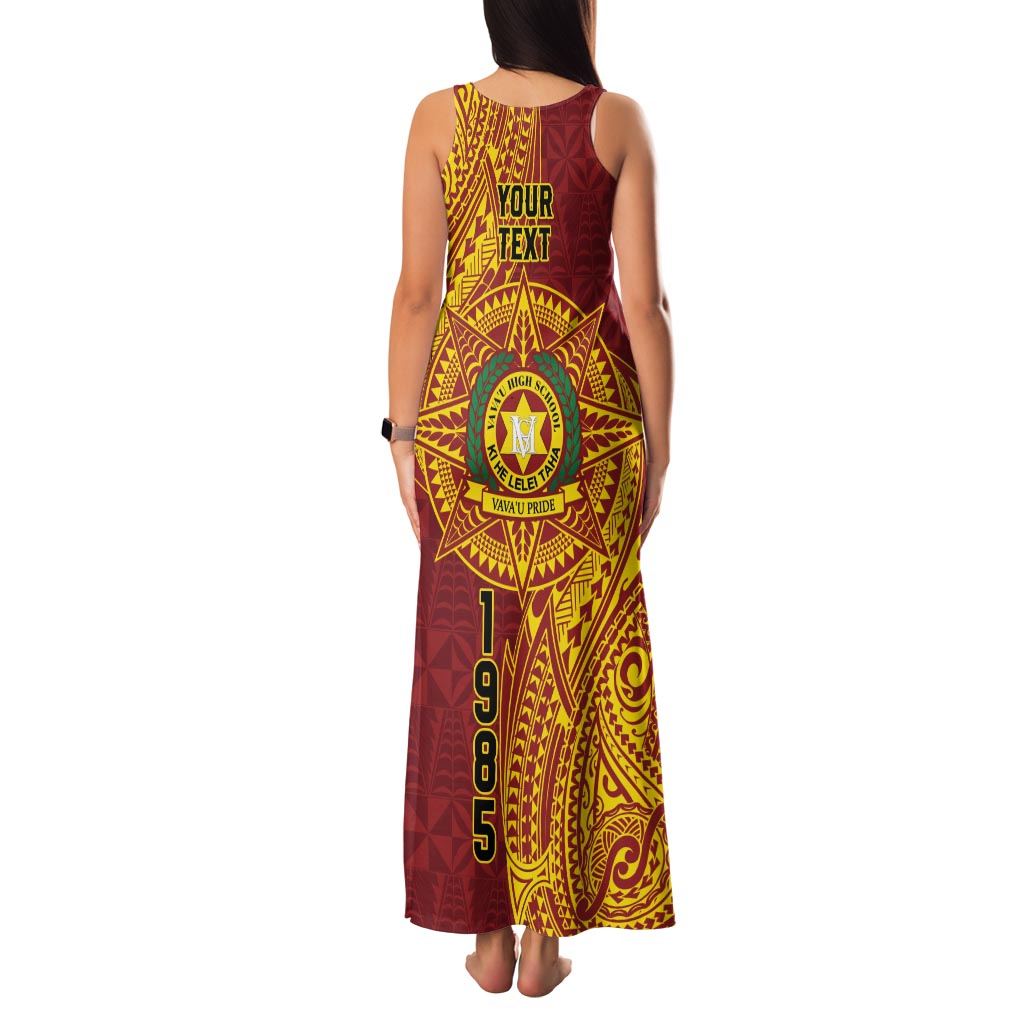 Personalised Tonga Vava'u High School Family Matching Tank Maxi Dress and Hawaiian Shirt Since 1985 Special Kupesi Pattern LT9 - Polynesian Pride