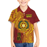 Personalised Tonga Vava'u High School Kid Hawaiian Shirt Since 1985 Special Kupesi Pattern LT9 Kid Red - Polynesian Pride