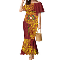 Personalised Tonga Vava'u High School Mermaid Dress Since 1985 Special Kupesi Pattern LT9 Women Red - Polynesian Pride