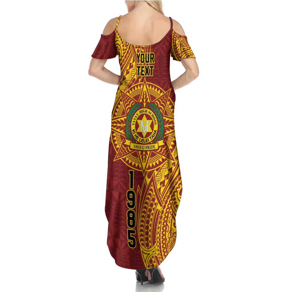Personalised Tonga Vava'u High School Summer Maxi Dress Since 1985 Special Kupesi Pattern LT9 - Polynesian Pride
