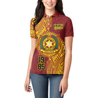 Personalised Tonga Vava'u High School Women Polo Shirt Since 1985 Special Kupesi Pattern