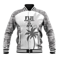 Custom Fiji Rugby Baseball Jacket History Champions World Cup 7s - White LT9 Unisex White - Polynesian Pride