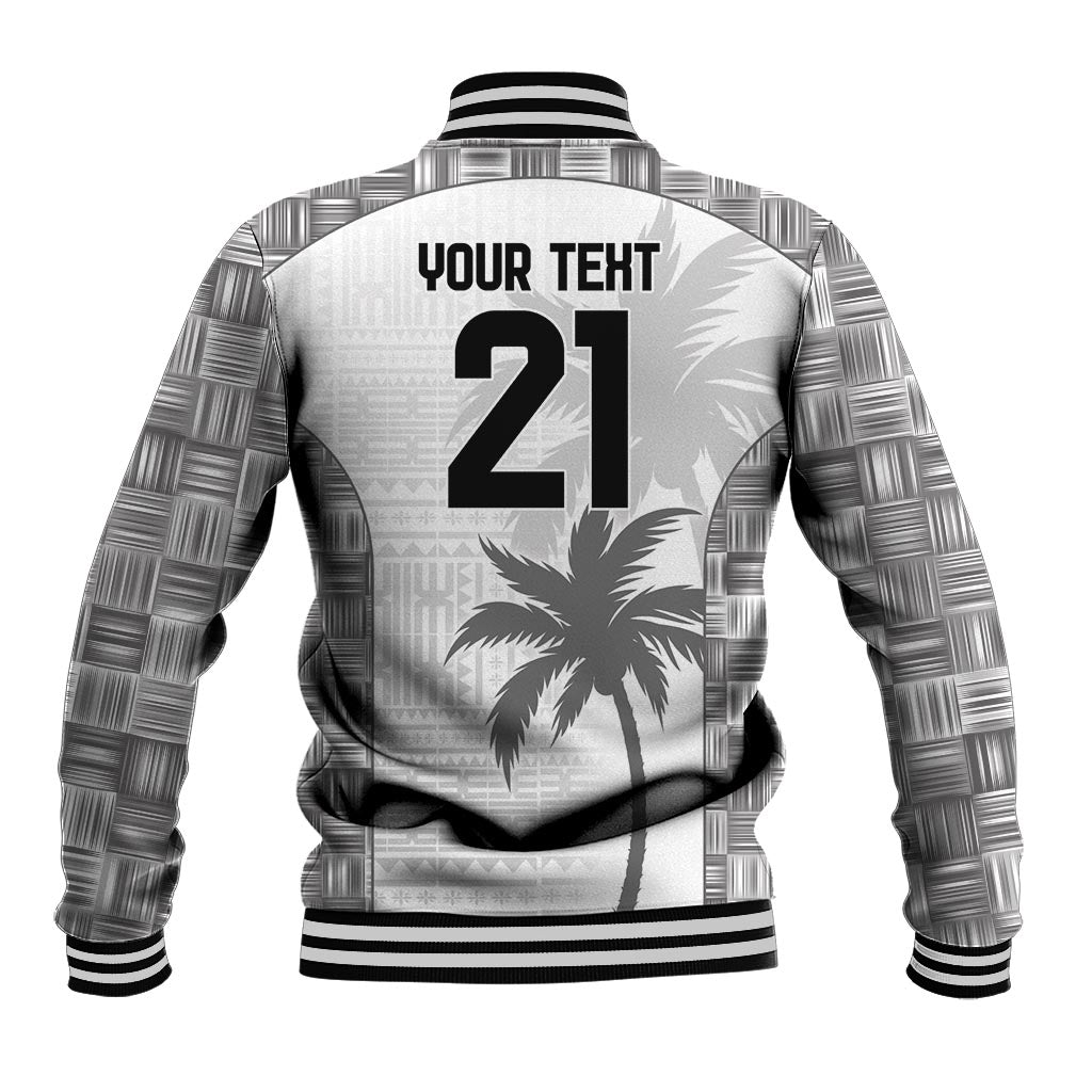 Custom Fiji Rugby Baseball Jacket History Champions World Cup 7s - White LT9 - Polynesian Pride