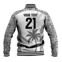 Custom Fiji Rugby Baseball Jacket History Champions World Cup 7s - White LT9 - Polynesian Pride