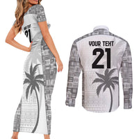 Custom Fiji Rugby Couples Matching Short Sleeve Bodycon Dress and Long Sleeve Button Shirt History Champions World Cup 7s - White LT9 - Polynesian Pride
