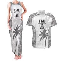Custom Fiji Rugby Couples Matching Tank Maxi Dress and Hawaiian Shirt History Champions World Cup 7s - White LT9 White - Polynesian Pride