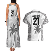 Custom Fiji Rugby Couples Matching Tank Maxi Dress and Hawaiian Shirt History Champions World Cup 7s - White LT9 - Polynesian Pride