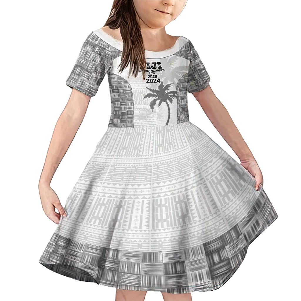 Custom Fiji Rugby Family Matching Mermaid Dress and Hawaiian Shirt History Champions World Cup 7s - White LT9 Daughter's Dress White - Polynesian Pride