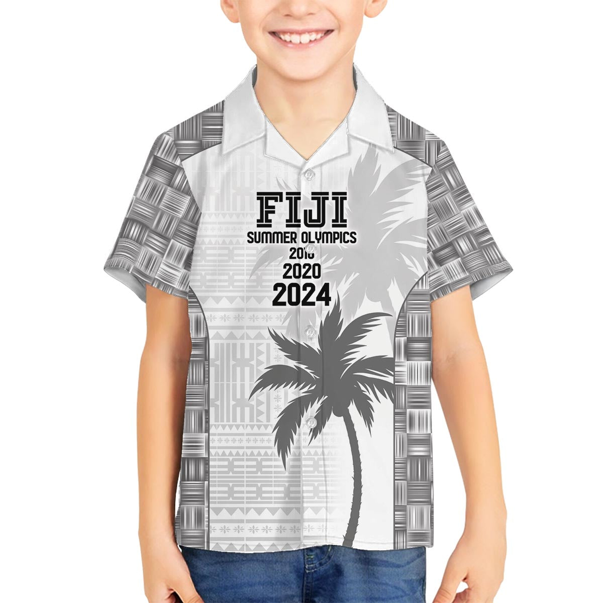 Custom Fiji Rugby Family Matching Puletasi and Hawaiian Shirt History Champions World Cup 7s - White LT9 Son's Shirt White - Polynesian Pride