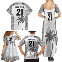 Custom Fiji Rugby Family Matching Summer Maxi Dress and Hawaiian Shirt History Champions World Cup 7s - White LT9 - Polynesian Pride