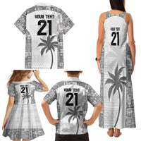 Custom Fiji Rugby Family Matching Tank Maxi Dress and Hawaiian Shirt History Champions World Cup 7s - White LT9 - Polynesian Pride