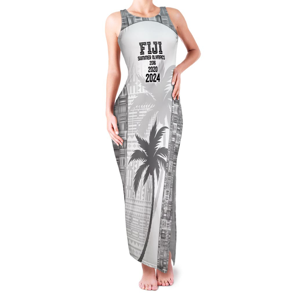 Custom Fiji Rugby Family Matching Tank Maxi Dress and Hawaiian Shirt History Champions World Cup 7s - White LT9 Mom's Dress White - Polynesian Pride