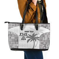 Custom Fiji Rugby Leather Tote Bag History Champions World Cup 7s - White
