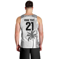 Custom Fiji Rugby Men Tank Top History Champions World Cup 7s - White LT9 - Polynesian Pride