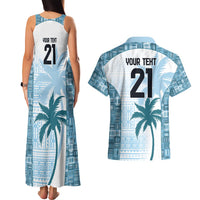 Custom Fiji Rugby Couples Matching Tank Maxi Dress and Hawaiian Shirt History Champions World Cup 7s - Bllue LT9 - Polynesian Pride