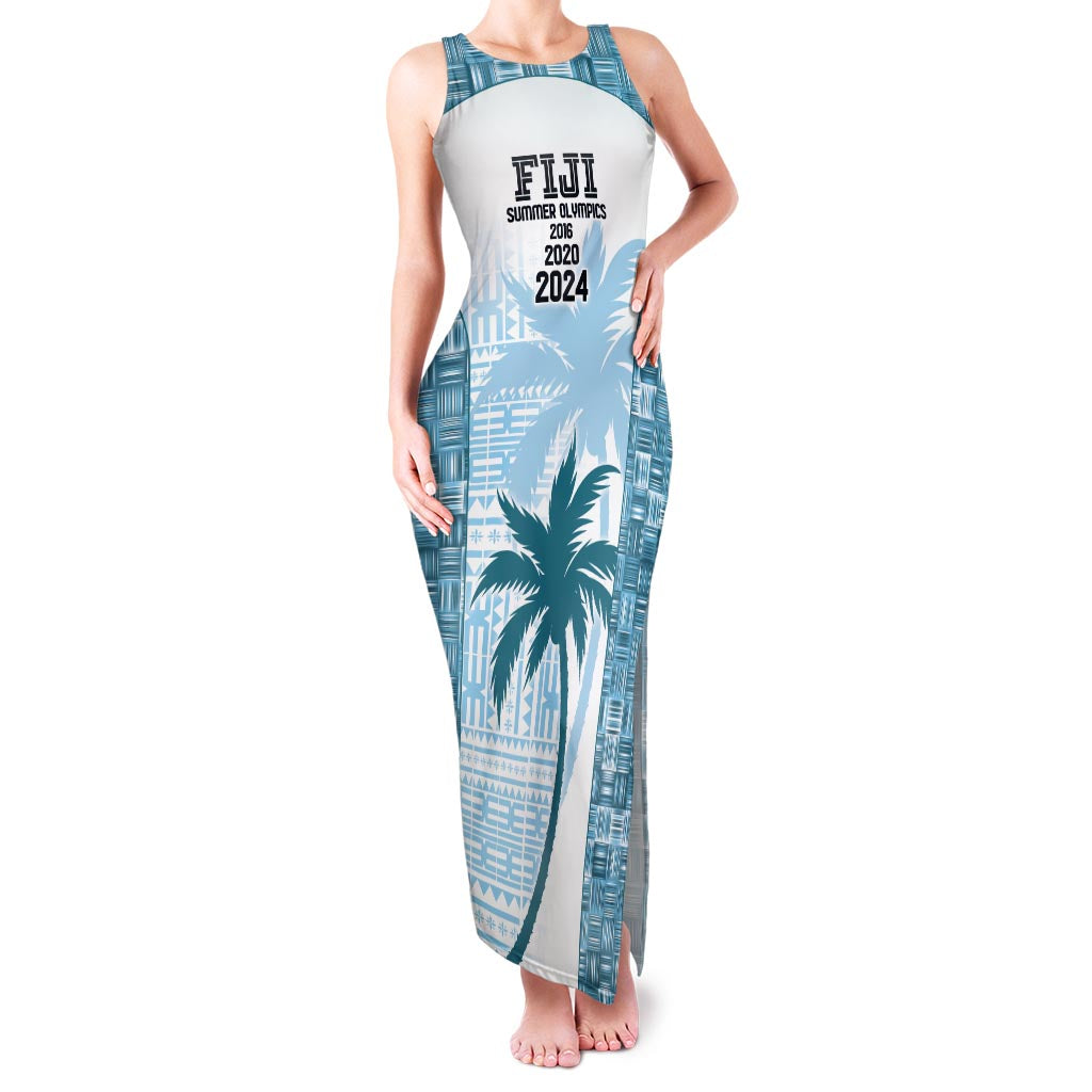 Custom Fiji Rugby Family Matching Tank Maxi Dress and Hawaiian Shirt History Champions World Cup 7s - Bllue LT9 Mom's Dress Blue - Polynesian Pride