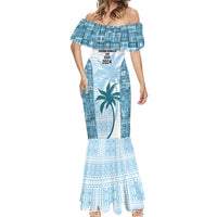Custom Fiji Rugby Mermaid Dress History Champions World Cup 7s - Bllue LT9 - Polynesian Pride