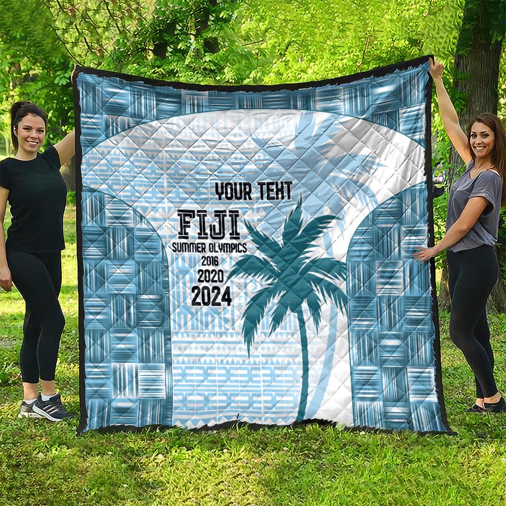 Custom Fiji Rugby Quilt History Champions World Cup 7s - Bllue LT9 - Polynesian Pride