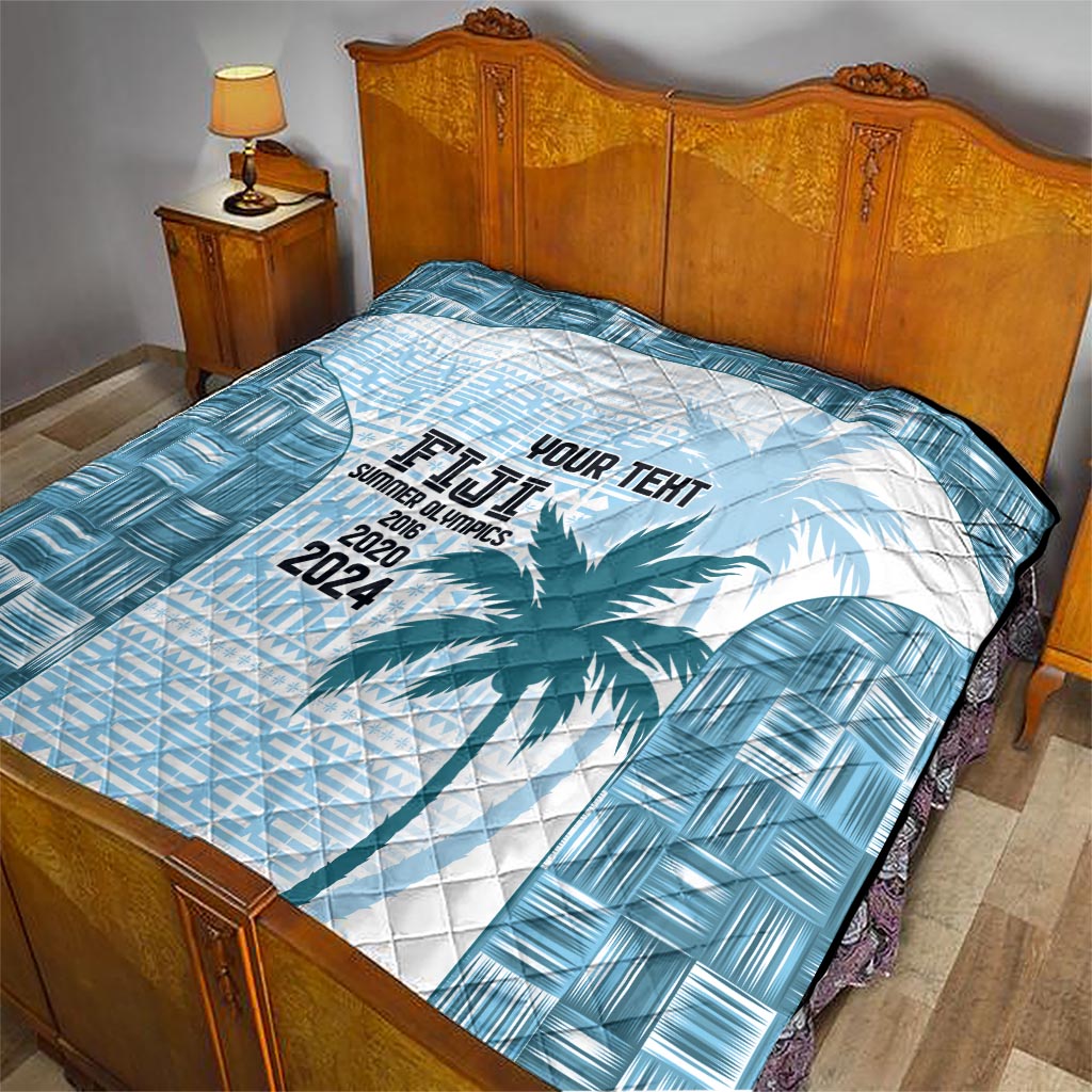 Custom Fiji Rugby Quilt History Champions World Cup 7s - Bllue LT9 - Polynesian Pride