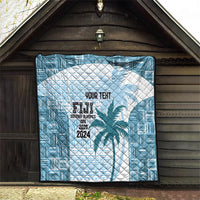 Custom Fiji Rugby Quilt History Champions World Cup 7s - Bllue LT9 - Polynesian Pride