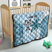 Custom Fiji Rugby Quilt History Champions World Cup 7s - Bllue LT9 - Polynesian Pride