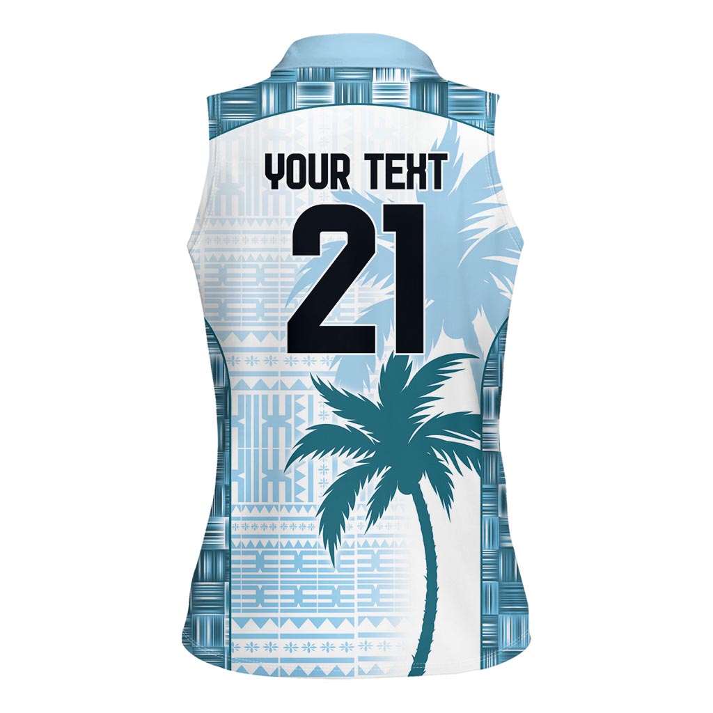 Custom Fiji Rugby Women Sleeveless Polo Shirt History Champions World Cup 7s - Bllue LT9 - Polynesian Pride