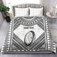 Custom Rugby Fiji National Heritage Bedding Set White Traditional Masi Inspired