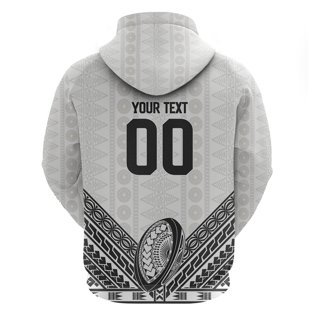 Custom Rugby Fiji National Heritage Hoodie White Traditional Masi Inspired
