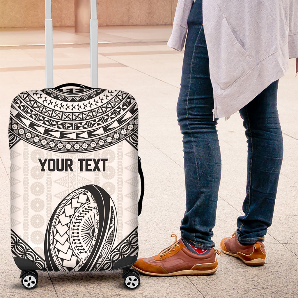 Custom Rugby Fiji National Heritage Luggage Cover White Traditional Masi Inspired LT9 White - Polynesian Pride