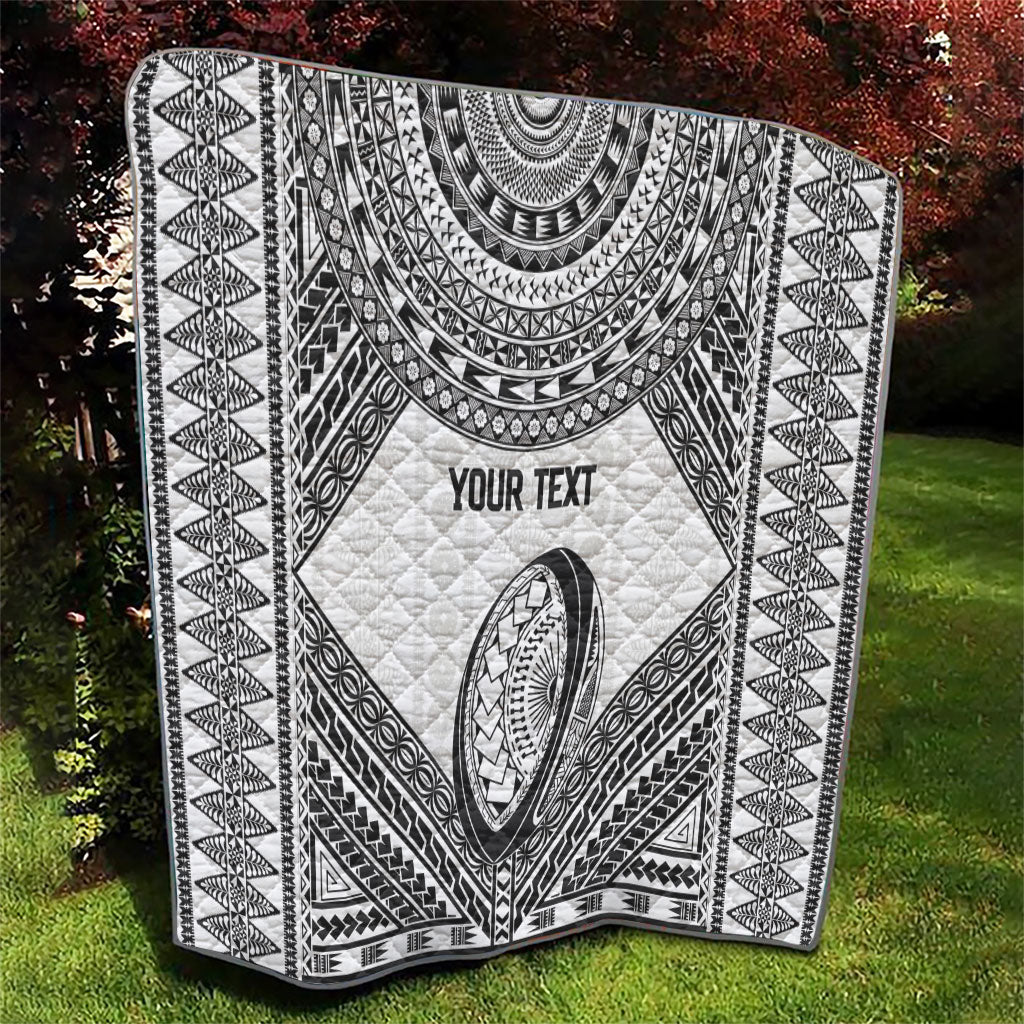 Custom Rugby Fiji National Heritage Quilt White Traditional Masi Inspired
