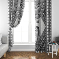 Custom Rugby Fiji National Heritage Window Curtain White Traditional Masi Inspired