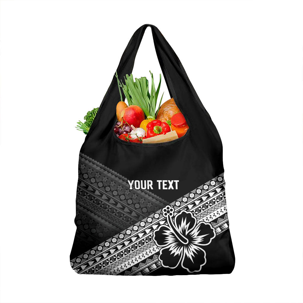 Custom Rugby Fiji Grocery Bag Black Traditional Masi Inspired LT9 1-pack One Size Black - Polynesian Pride