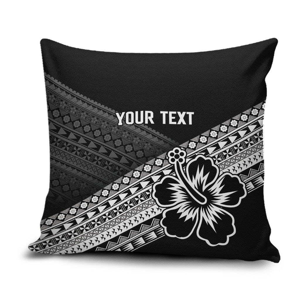 Custom Rugby Fiji Pillow Cover Black Traditional Masi Inspired LT9 Black - Polynesian Pride