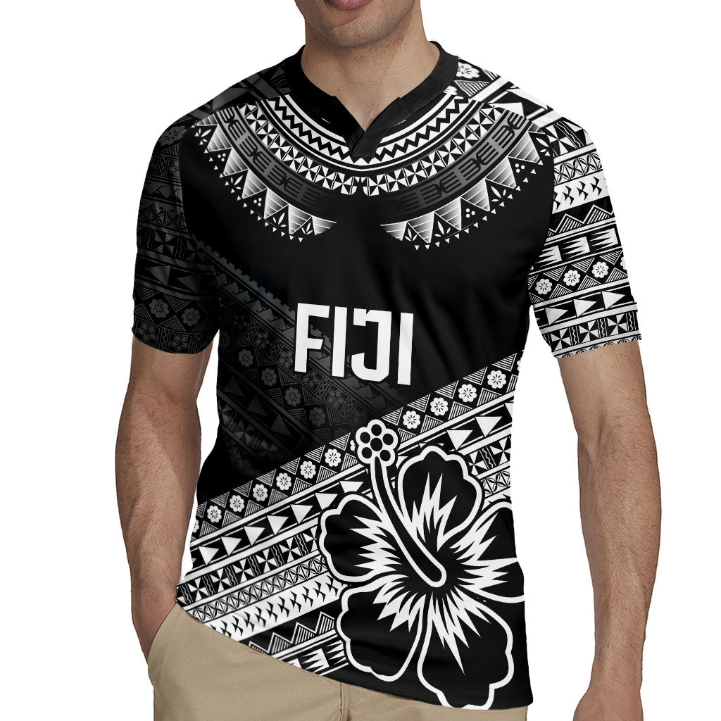 Custom Rugby Fiji Rugby Jersey Black Traditional Masi Inspired