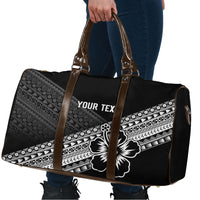 Custom Rugby Fiji Travel Bag Black Traditional Masi Inspired