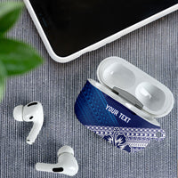 Custom Rugby Fiji AirPods Case Blue Traditional Masi Inspired