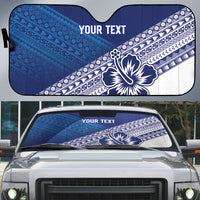 Custom Rugby Fiji Auto Sun Shade Blue Traditional Masi Inspired