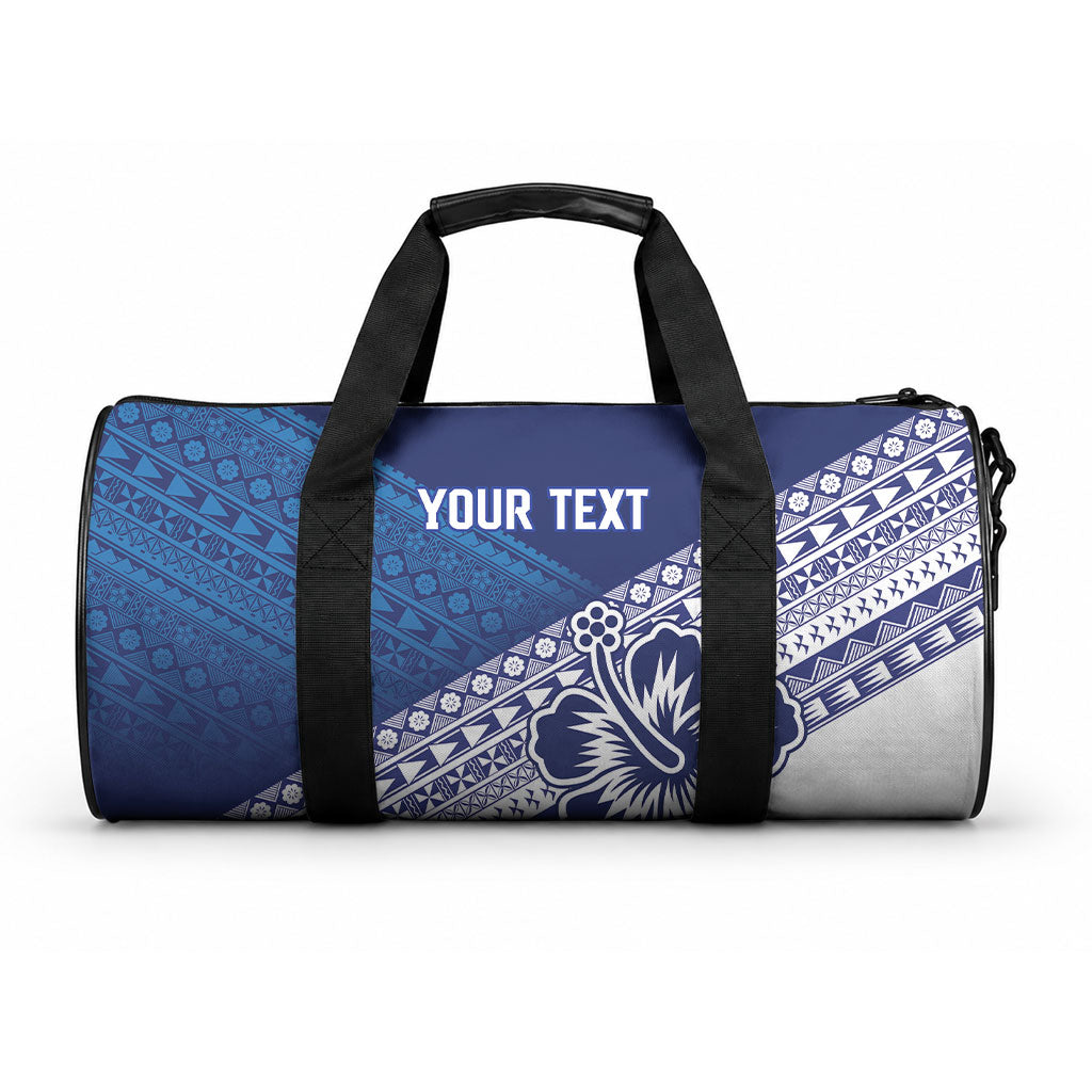 Custom Rugby Fiji Duffle Bag Blue Traditional Masi Inspired LT9 One size Blue - Polynesian Pride