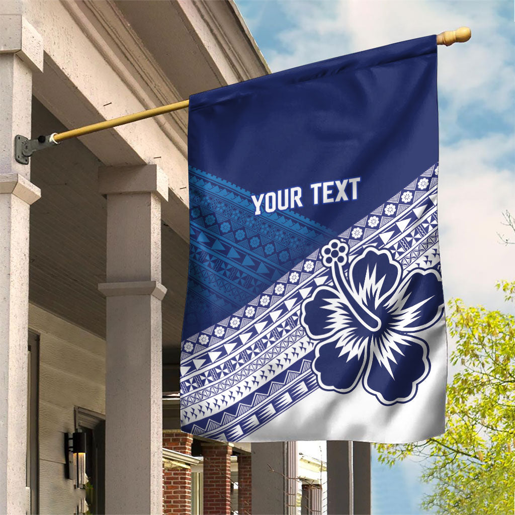 Custom Rugby Fiji Garden Flag Blue Traditional Masi Inspired LT9 House Flag Blue - Polynesian Pride