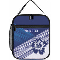 Custom Rugby Fiji Lunch Bag Blue Traditional Masi Inspired LT9 10.2 × 8.3 × 4.3 inch Blue - Polynesian Pride