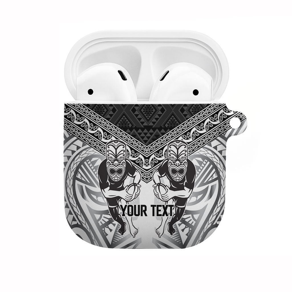 Custom Rugby New Zealand Black Fern AirPods Case Niho Taniwha Inspired LT9 White - Polynesian Pride
