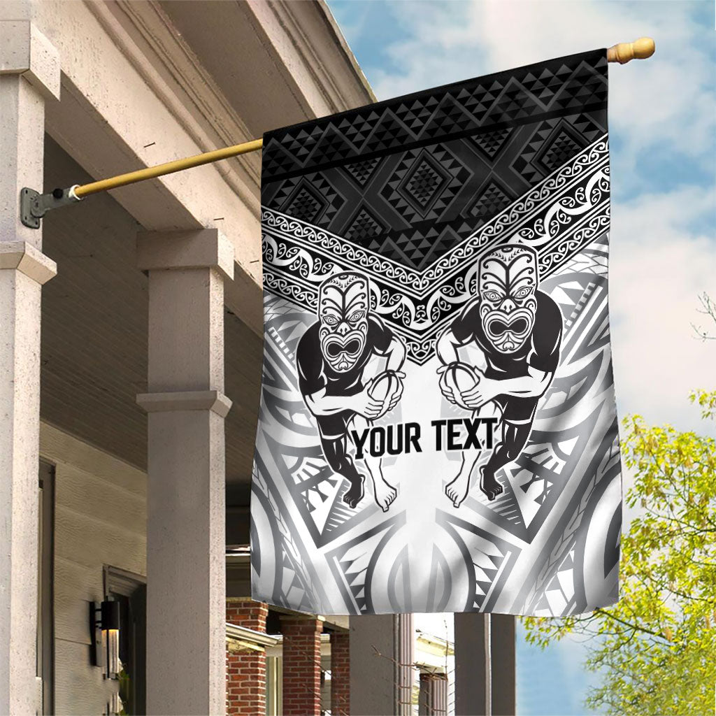 Custom Rugby New Zealand Black Fern Garden Flag Niho Taniwha Inspired LT9 House Flag White - Polynesian Pride
