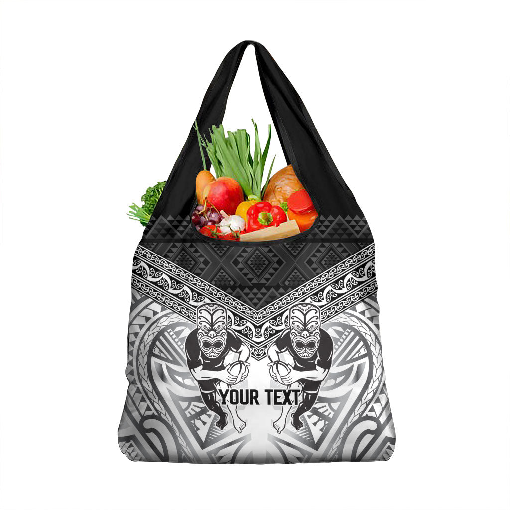 Custom Rugby New Zealand Black Fern Grocery Bag Niho Taniwha Inspired LT9 1-pack One Size White - Polynesian Pride