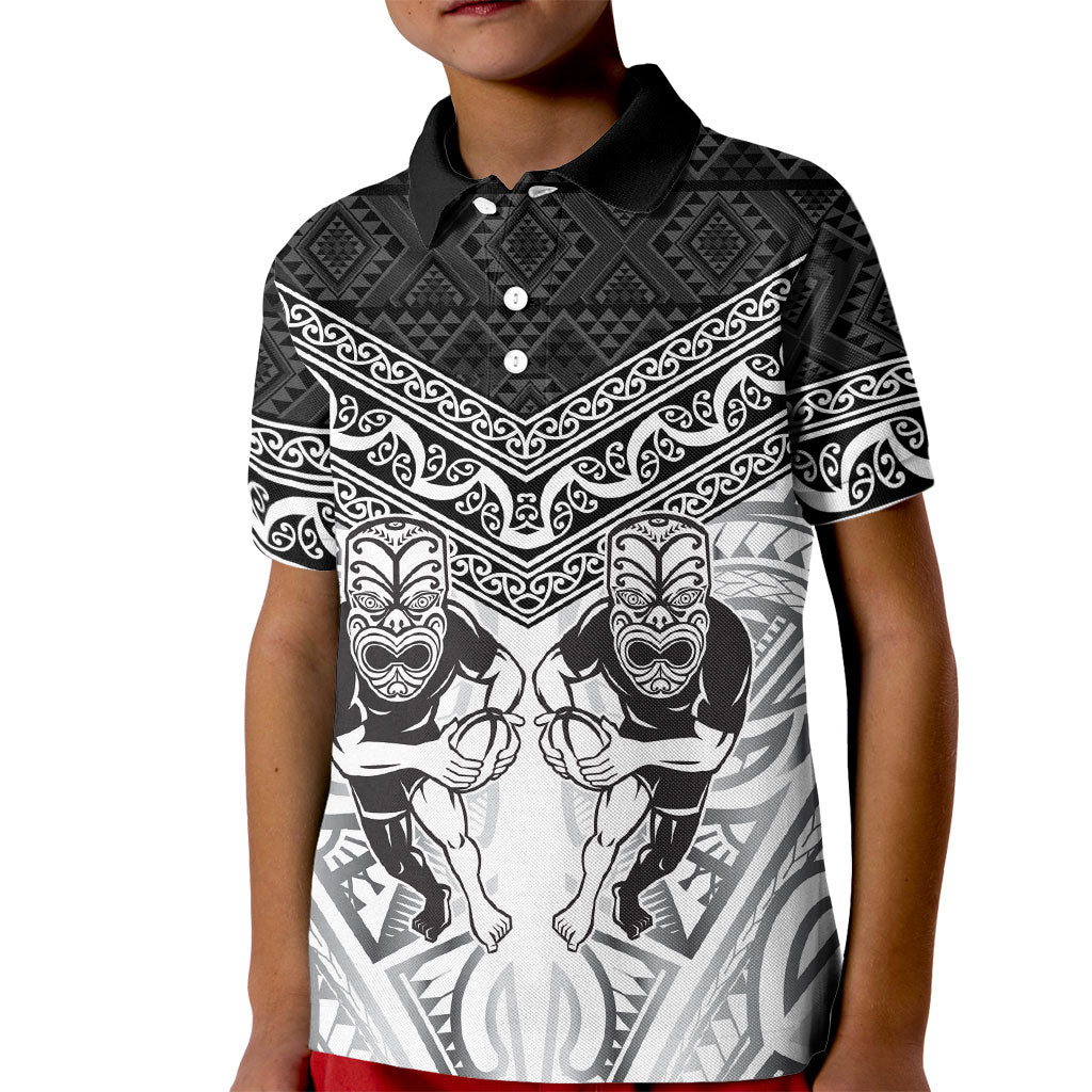 Custom Rugby New Zealand Black Fern Kid Polo Shirt Niho Taniwha Inspired LT9 Kid White - Polynesian Pride